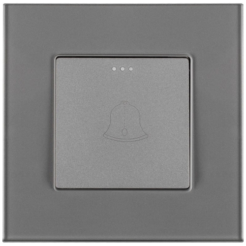 Przycisk Włącznik Dzwonka Odbijający Szklany Szary