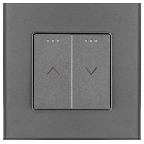 Włącznik Wyłącznik Rolet Żaluzji Zasłon Szklany Szary MIUUN