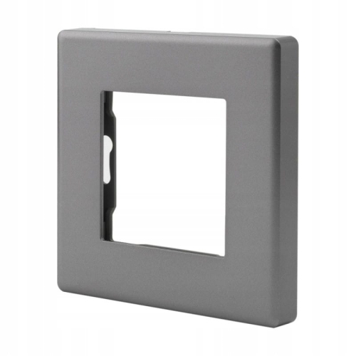 Włącznik Krzyżowy Pojedynczy Szary Zestaw z Ramką PCV