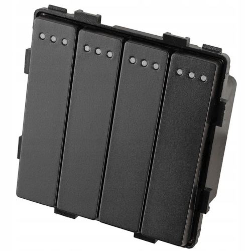 Moduł Włącznik Schodowy Klatkowy Poczwórny Czarny do Ramek