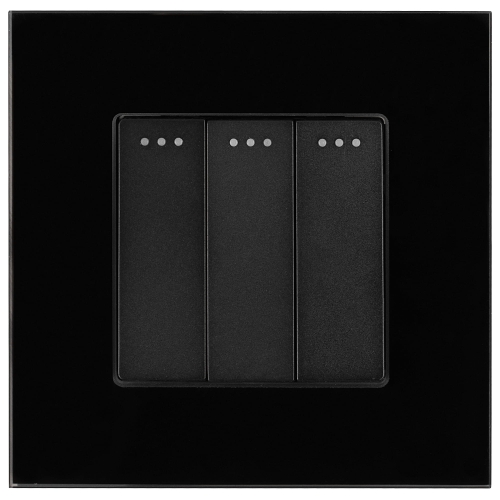 Włącznik Wyłącznik Światła Potrójny Szklany Czarny
