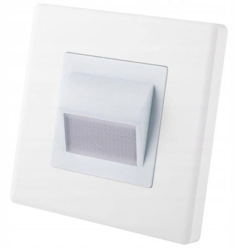 Lampka LED Podłogowa Schodowa Ścienna Biała Zestaw z Ramką PCV