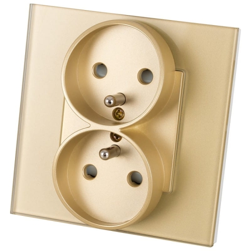 Gniazdo z Bolcem Podwójne Szklane Złote