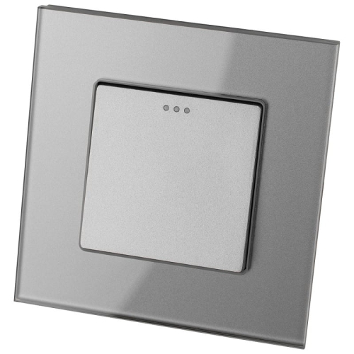Włącznik Schodowy Pojedynczy Szklany Szary