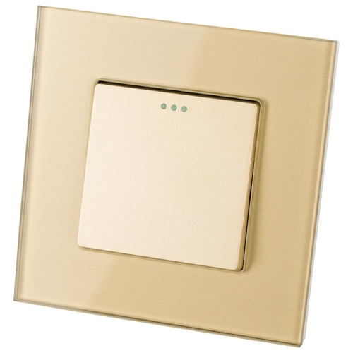 Włącznik Pojedynczy Klasyczny Szklany Złoty