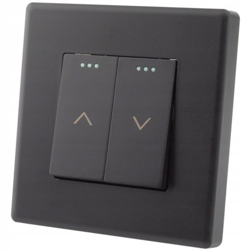 Włącznik Wyłącznik Żaluzji Rolet Zasłon Czarny Zestaw z Ramką PCV