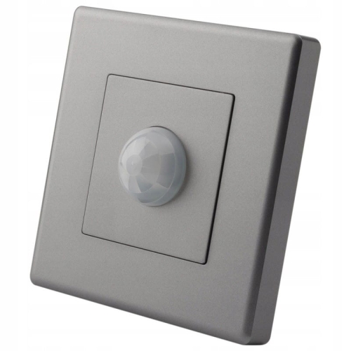 Czujnik Ruchu PIR Zmierzchowy Szary Zestaw z Ramką PCV