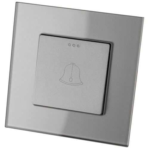 Przycisk Włącznik Dzwonka Odbijający Szklany Szary