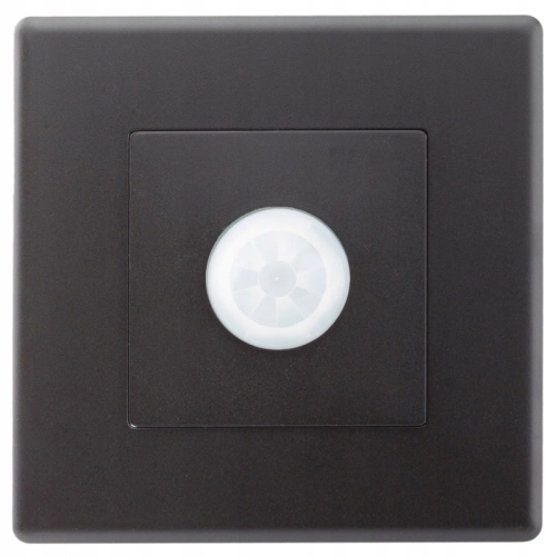 Czujnik Ruchu PIR Zmierzchowy Elektryczny Czarny Zestaw z Ramką PCV