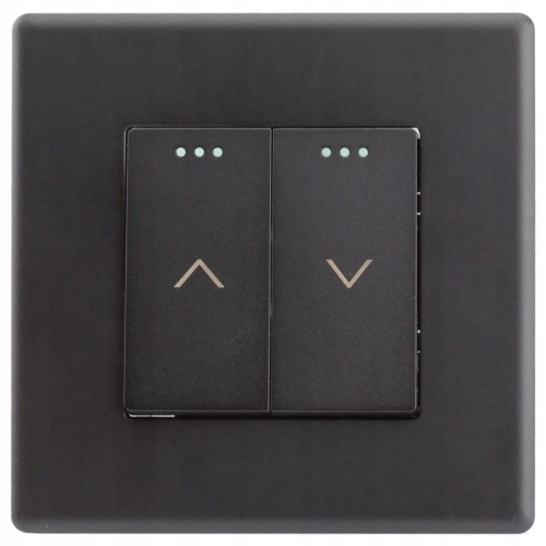 Włącznik Wyłącznik Żaluzji Rolet Zasłon Czarny Zestaw z Ramką PCV