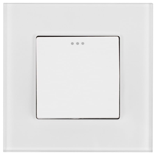 Włącznik Schodowy Pojedynczy Szklany Biały