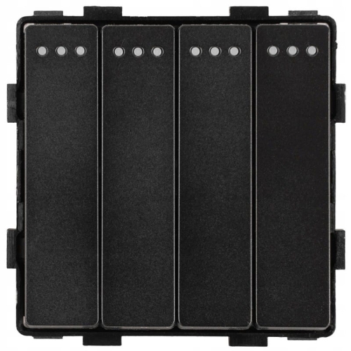 Moduł Włącznik Poczwórny Klasyczny Czarny do Ramek