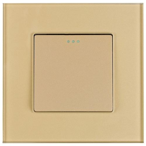 Włącznik Pojedynczy Klasyczny Szklany Złoty