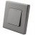 Włącznik Krzyżowy Pojedynczy Szary Zestaw z Ramką PCV