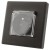 Gniazdo Gniazdko Czarne z Klapką z Bolcem Zestaw z Ramką PCV