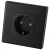 Gniazdko Czarne Schuko z Uziemieniem bez Bolca Zestaw z Ramką PCV