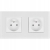 Gniazdo Podwójne Szklane Białe Zestaw Ramka Podwójna i 2 x Gniazdko