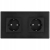 Gniazdo Podwójne Schuko Czarne Zestaw Ramka PCV Podwójna 2 x Gniazdko