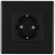 Gniazdko Czarne Schuko z Uziemieniem bez Bolca Zestaw z Ramką PCV