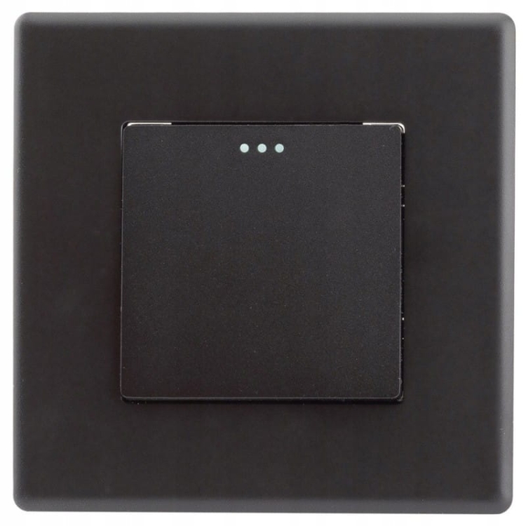 Włącznik Wyłącznik Schodowy Pojedynczy Czarny Zestaw z Ramką PCV