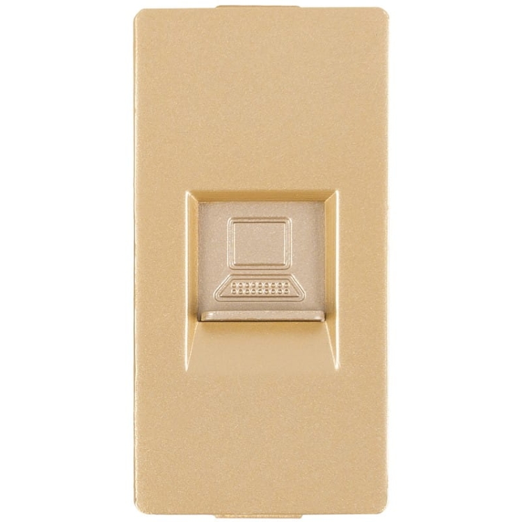 Moduł Gniazdko Złącze Komputerowe RJ 45 kat 5e Złote do Ramek