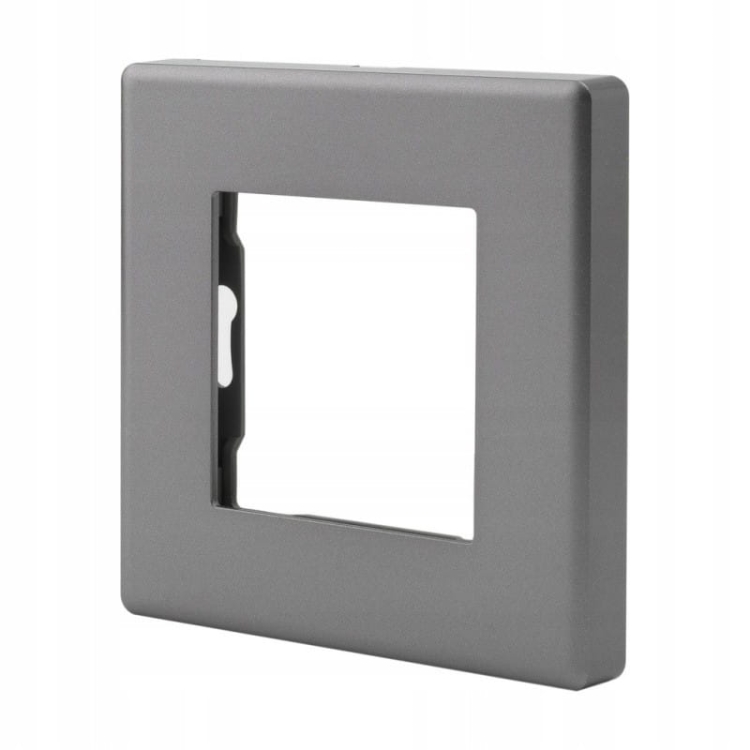 Włącznik Krzyżowy Pojedynczy Szary Zestaw z Ramką PCV