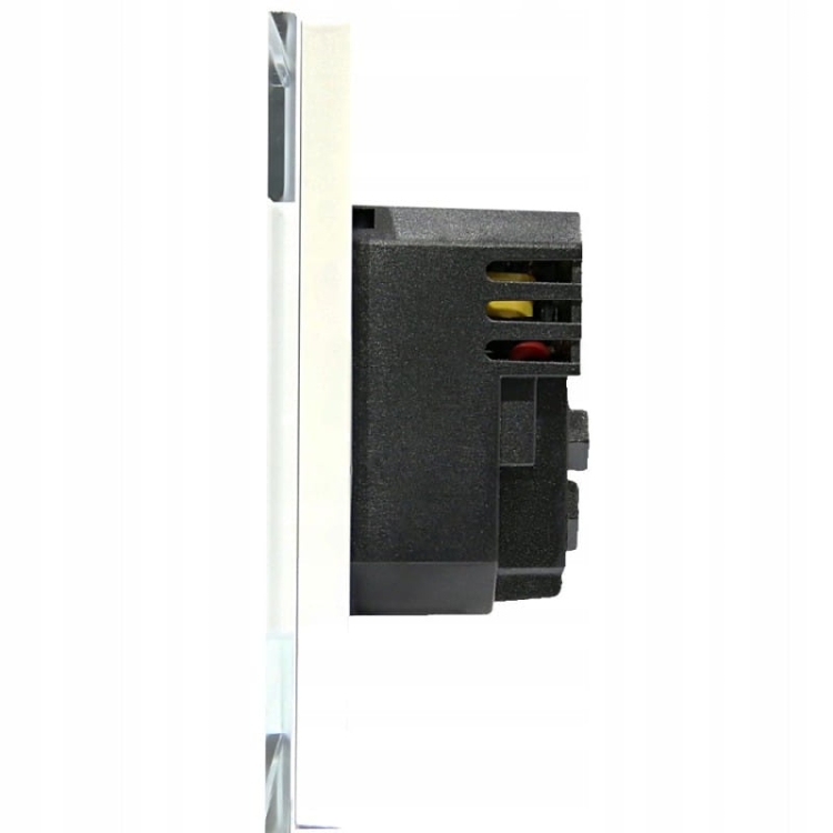Gniazdo z Bolcem Szklane Białe + Podwójna Ładowarka USB 2.4A Typ A+C