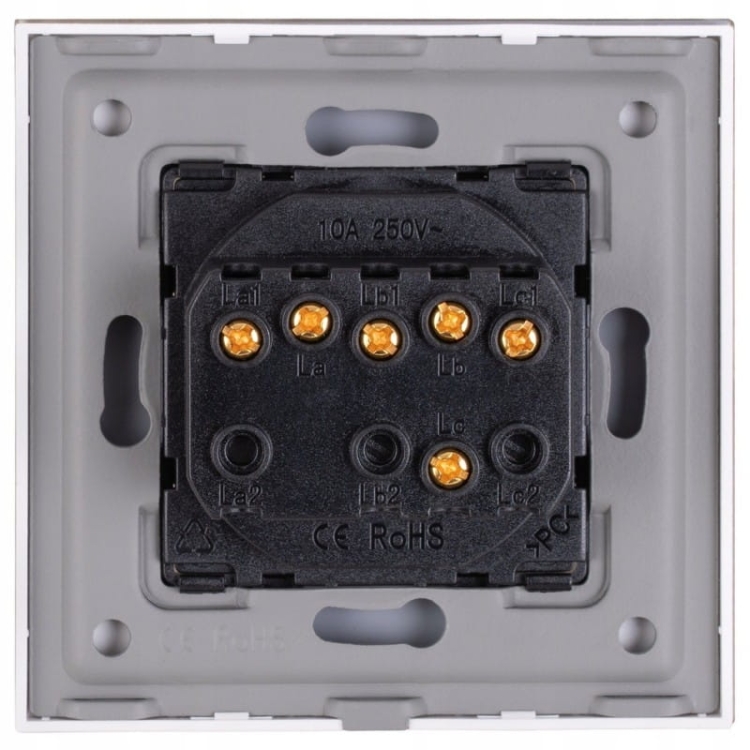 Włącznik Światła Potrójny Szklany Złoty