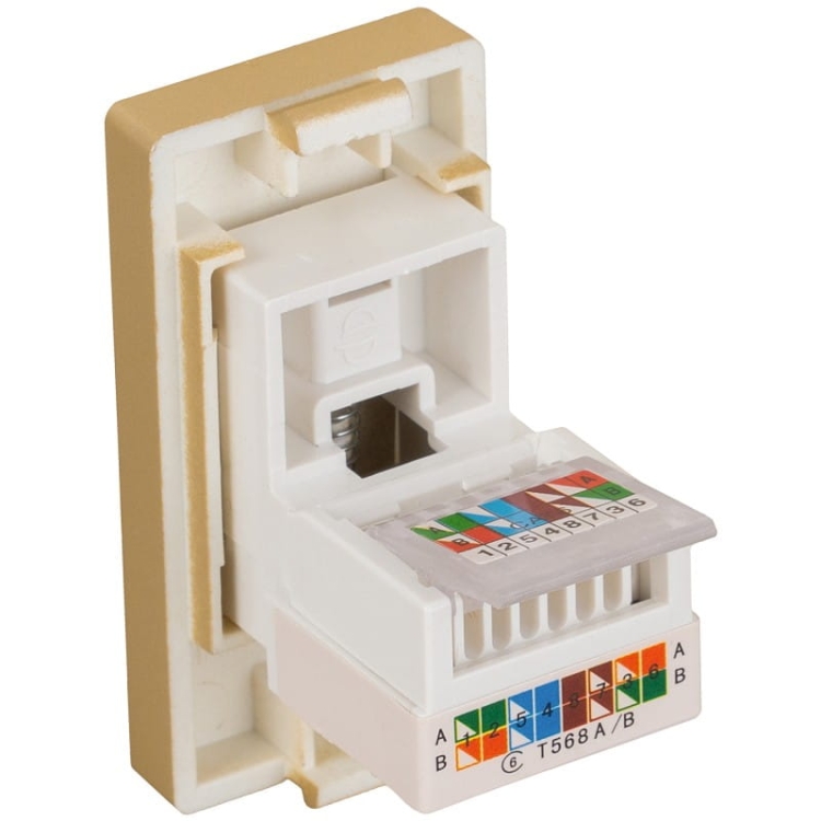 Moduł Gniazdo Komputerowe RJ 45 kat 6 Złote do Ramek