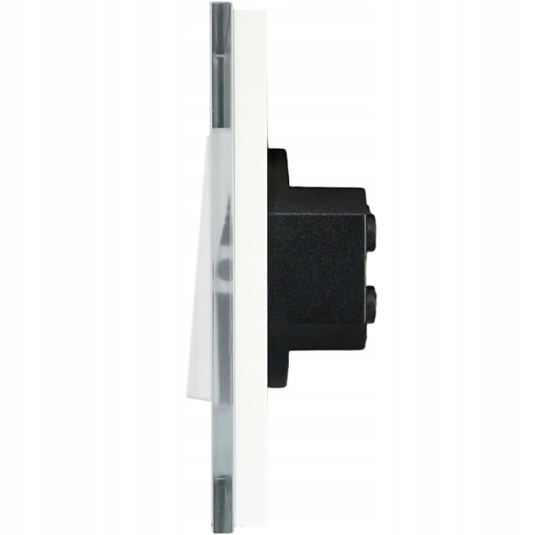 Włącznik Schodowy Pojedynczy Szklany Biały