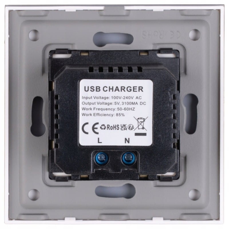 Podwójna Ładowarka USB 3.1A Typ A+A Szklana Złota