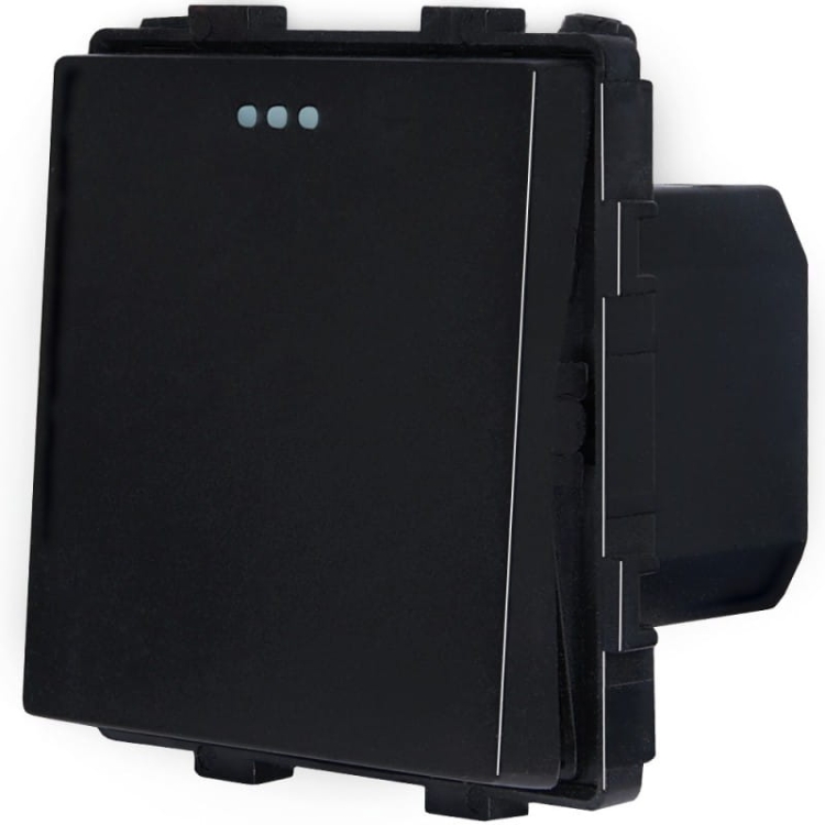 Włącznik Wyłącznik Krzyżowy Pojedynczy Czarny Zestaw z Ramką PCV