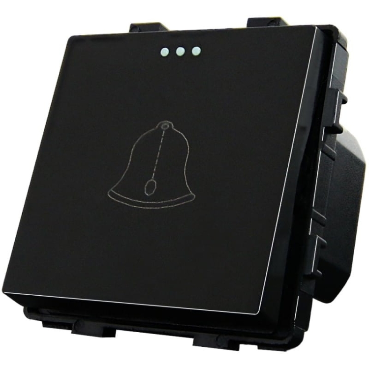 Włącznik Wyłącznik Dzwonkowy Pojedynczy Czarny Zestaw z Ramką PCV