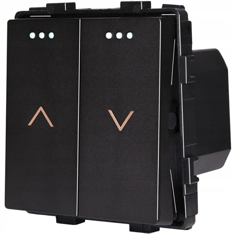 Włącznik Wyłącznik Żaluzji Rolet Zasłon Czarny Zestaw z Ramką PCV