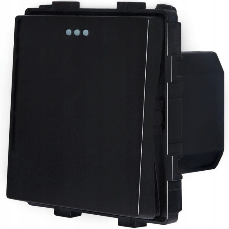 Włącznik Wyłącznik Schodowy Pojedynczy Czarny Zestaw z Ramką PCV