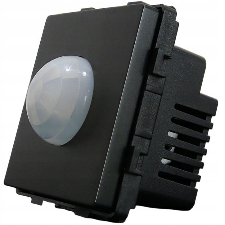 Czujnik Ruchu PIR Zmierzchowy Elektryczny Czarny Zestaw z Ramką PCV