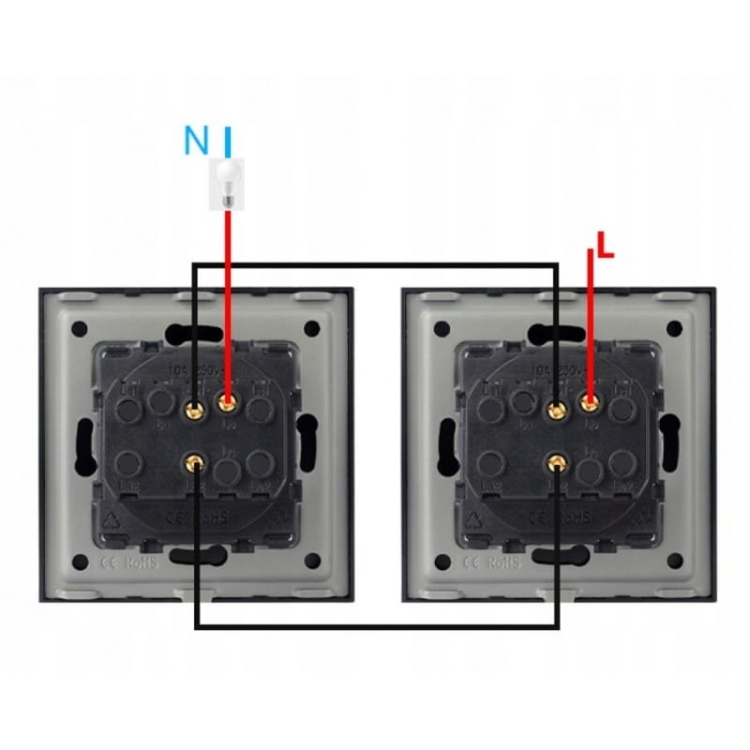 Włącznik Schodowy Pojedynczy Szklany Biały