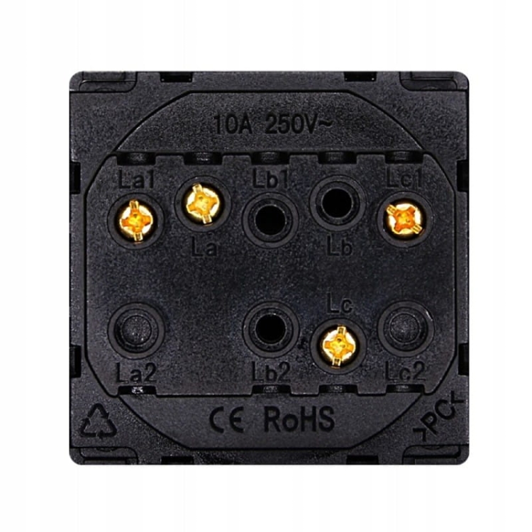 Włącznik Wyłącznik Podwójny Ścienny Czarny Zestaw z Ramką PCV