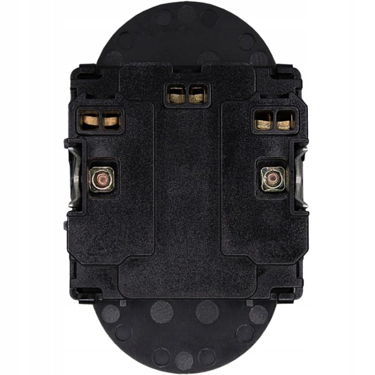 Gniazdo Gniazdko Podwójne Czarne z Bolcem Zestaw z Ramką PCV