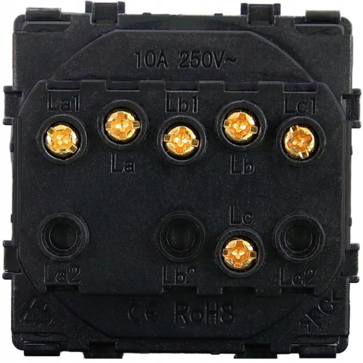 Włącznik Wyłącznik Potrójny Ścienny Czarny Zestaw z Ramką PCV