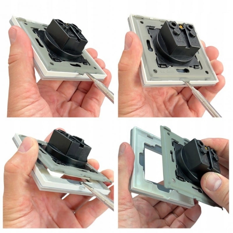 Włącznik Schodowy Pojedynczy Szklany Biały