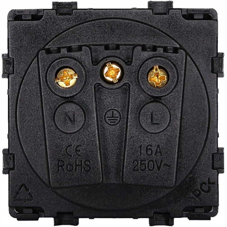 Gniazdo Gniazdko Czarne z Klapką z Bolcem Zestaw z Ramką PCV