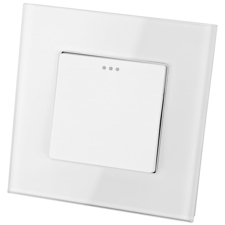 Włącznik Schodowy Pojedynczy Szklany Biały