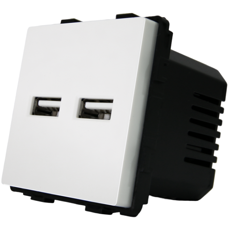 Moduł Podwójna Ładowarka USB Typ A+A 3.1A Biała do Ramek MIUUN