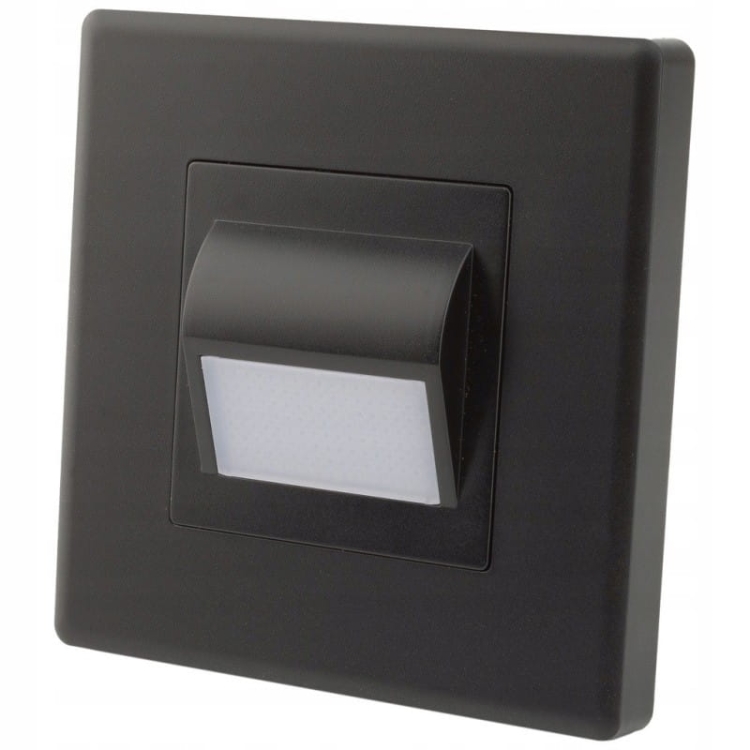 Lampka LED Podłogowa Schodowa Ścienna Czarna Zestaw z Ramką PCV