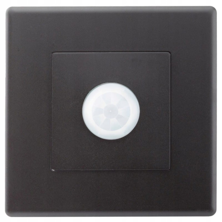 Czujnik Ruchu PIR Zmierzchowy Elektryczny Czarny Zestaw z Ramką PCV