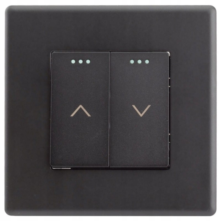 Włącznik Wyłącznik Żaluzji Rolet Zasłon Czarny Zestaw z Ramką PCV