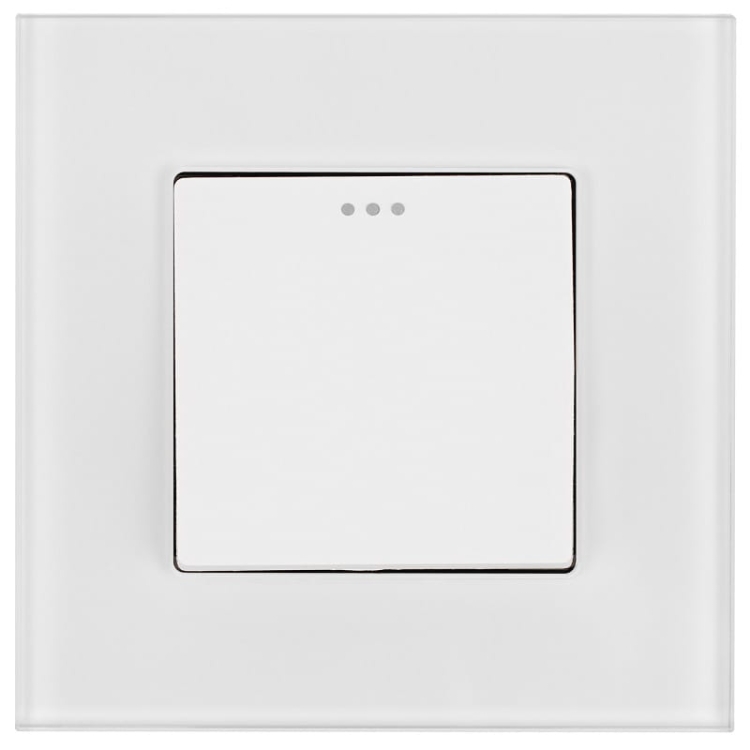 Włącznik Schodowy Pojedynczy Szklany Biały