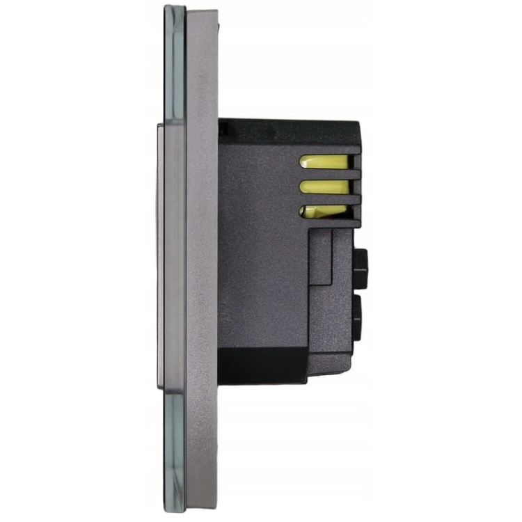 Gniazdo z Bolcem Szklane Szare + Podwójna Ładowarka USB 2.4A Typ A+C