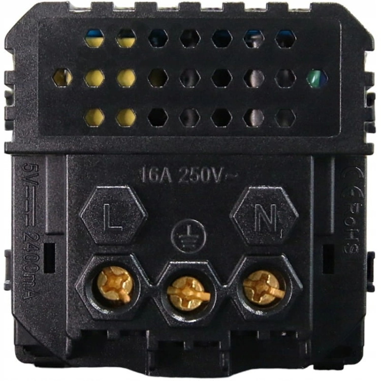 Gniazdo Białe Podwójna Ładowarka USB A+C 2.4A Zestaw z Ramką PCV